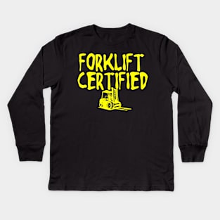 Forklift Certified Meme Kids Long Sleeve T-Shirt